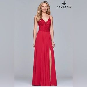 Faviana Red Prom Dress